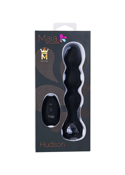 Maia HUDSON - Black 19 cm USB Rechargeable Anal Vibrator with Wireless Remote