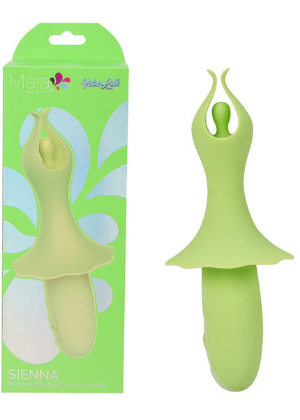 Maia SIENNA - Green - Green 15.2 cm USB Rechargeable Fluttering Bullet