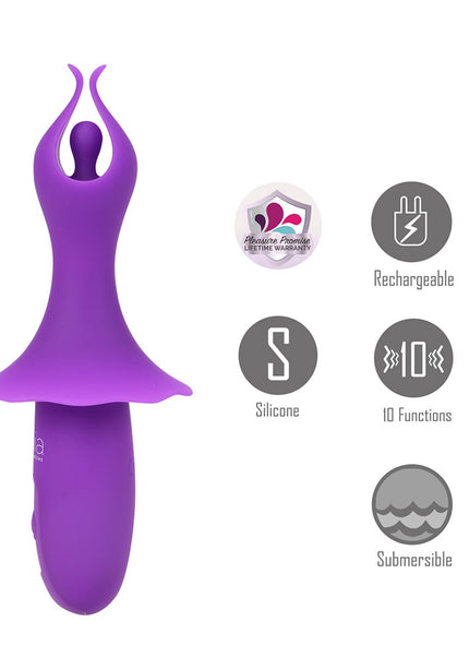Maia SIENNA - Purple - Purple 15.2 cm USB Rechargeable Fluttering Bullet