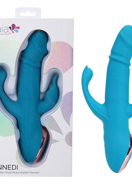 Maia KENNEDI - Blue 23.5 cm USB Rechargeable Triple Stimulating Vibrator