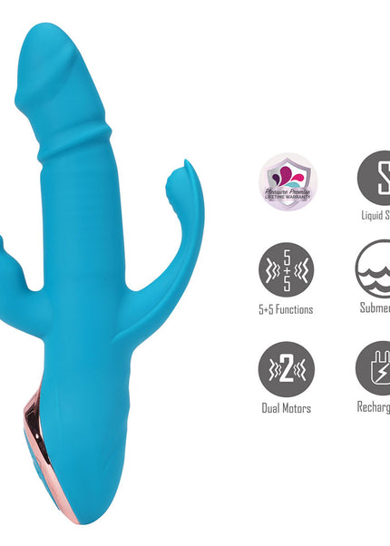 Maia KENNEDI - Blue 23.5 cm USB Rechargeable Triple Stimulating Vibrator