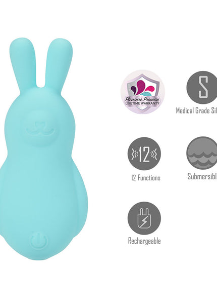 Maia BRI - Teal - Teal 9 cm USB Rechargeable Vibrating Bunny Bullet