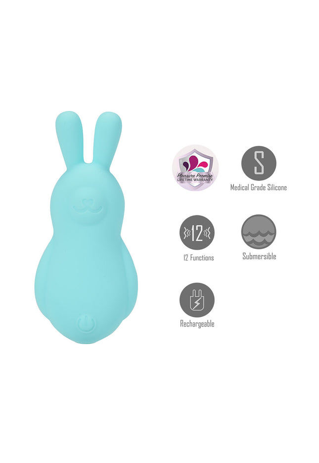 Maia BRI - Teal - Teal 9 cm USB Rechargeable Vibrating Bunny Bullet