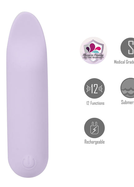 Maia TAWNI - Lavender - Lavender 9 cm USB Rechargeable Bullet with Flickering Tip