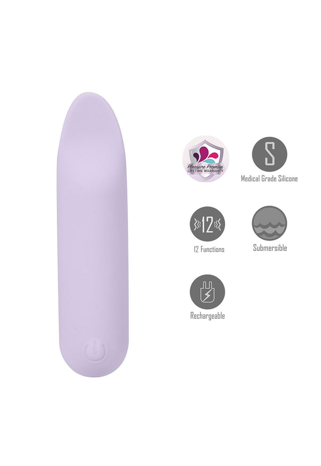 Maia TAWNI - Lavender - Lavender 9 cm USB Rechargeable Bullet with Flickering Tip