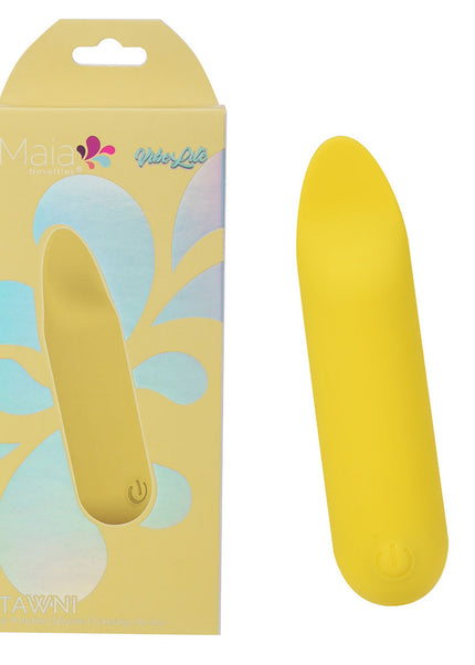 Maia TAWNI - Yellow - Yellow 9 cm USB Rechargeable Bullet with Flickering Tip