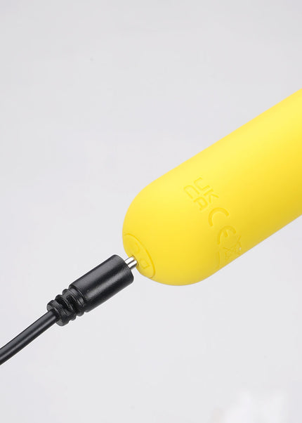 Maia TAWNI - Yellow - Yellow 9 cm USB Rechargeable Bullet with Flickering Tip