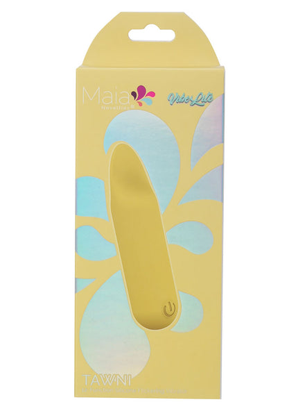 Maia TAWNI - Yellow - Yellow 9 cm USB Rechargeable Bullet with Flickering Tip