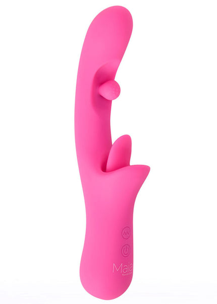 Maia ALORA - Pink 24.1 cm USB Rechargeable Rotating & Licking Vibrator