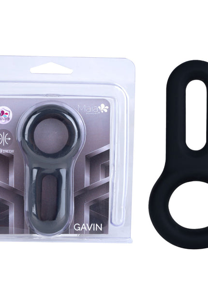 Maia GAVIN - Black Cock & Balls Ring