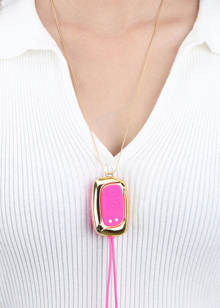 Maia MOLLI - Pink - Pink USB Rechargeable Vibrating Nipple Clamps & Necklace