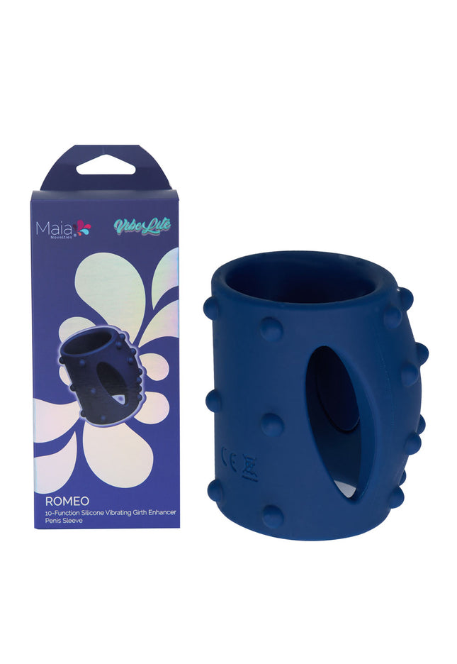 Maia ROMEO - Blue - Blue USB Rechargeable Vibrating Girth Enhancer Sleeve