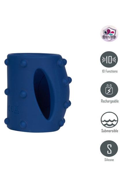 Maia ROMEO - Blue - Blue USB Rechargeable Vibrating Girth Enhancer Sleeve