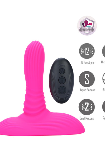 Maia ADIRA - Pink USB Rechargeable Thrusting Vibrator with Wireless Remote
