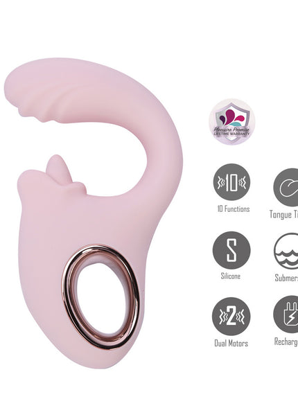 Maia JAYLEE - Pink - Pink USB Rechargeable Dual Motor Vibrator