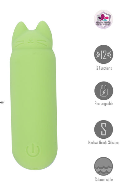 Maia ALLIE - Green 7.6 cm USB Rechargeable Vibrating Bullet