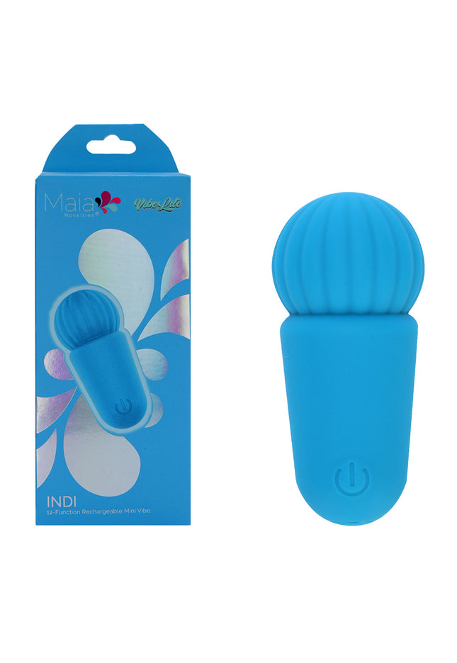 Maia INDI - Blue 7.6 cm USB Rechargeable Mini Vibrating Wand