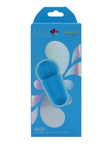 Maia INDI - Blue 7.6 cm USB Rechargeable Mini Vibrating Wand