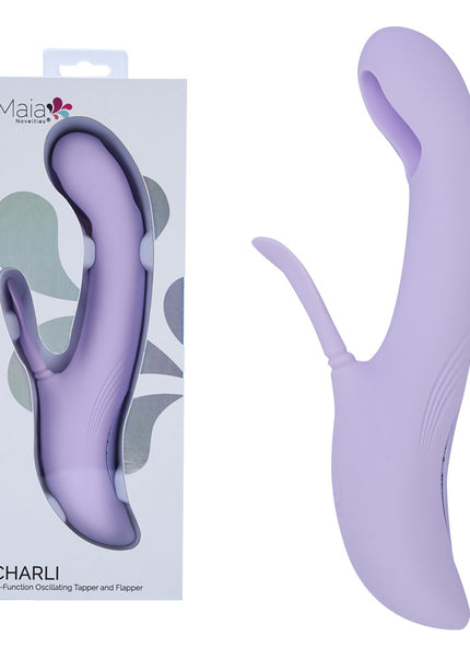 Maia CHARLI - Lavender 22.9 cm USB Rechargeable Flapping & Tapping Rabbit Vibrator