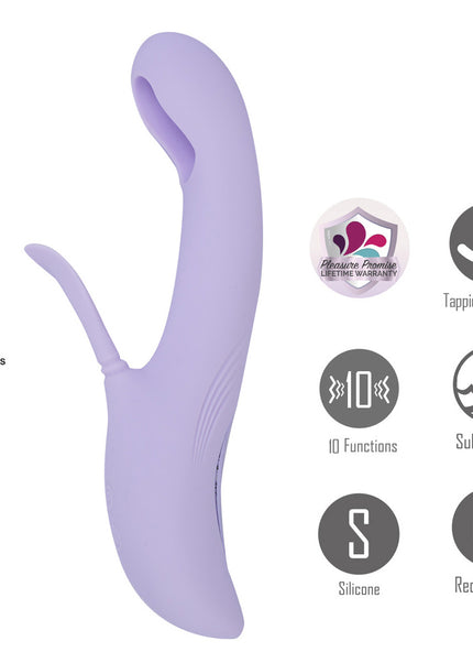 Maia CHARLI - Lavender 22.9 cm USB Rechargeable Flapping & Tapping Rabbit Vibrator