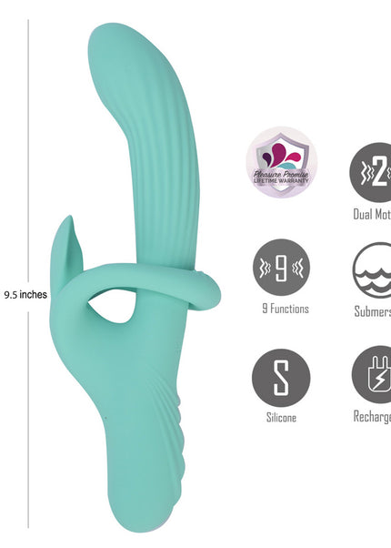 Maia TENLEY - Mint Green 24.1 cm USB Rechargeable Gyrating Rabbit Vibrator
