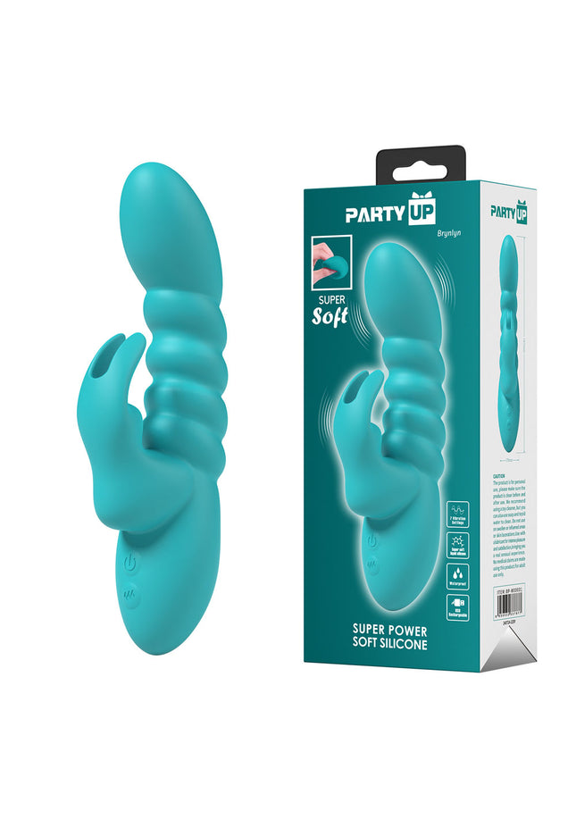 Party Up BRYNLYN - Teal - Teal 18.2 cm USB Rechargeable Rabbit Vibrator