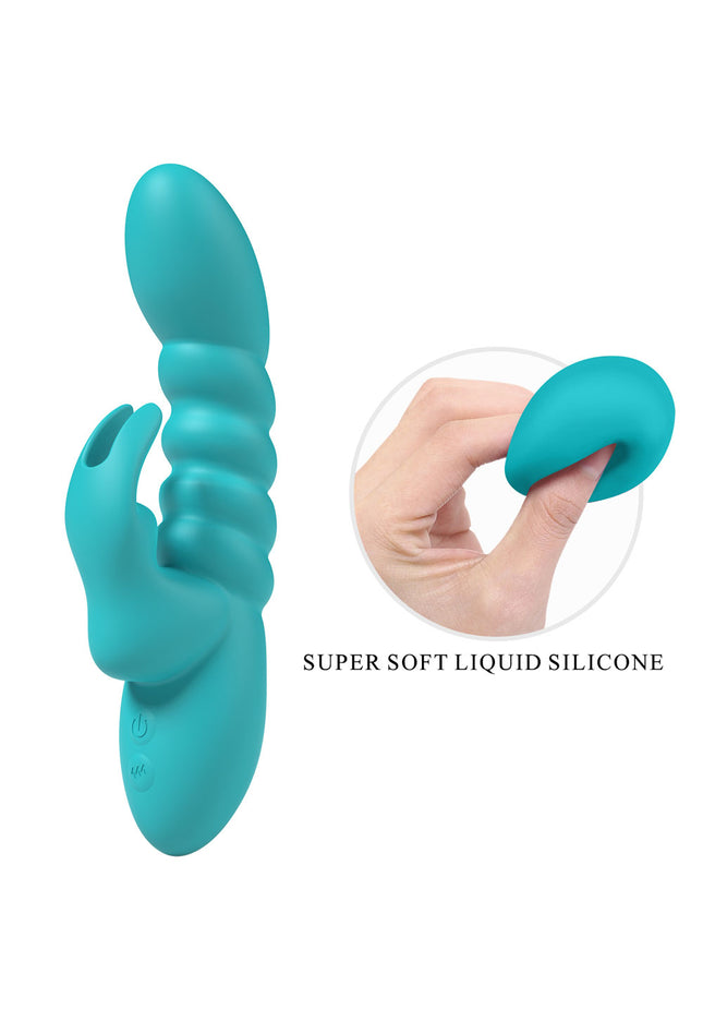 Party Up BRYNLYN - Teal - Teal 18.2 cm USB Rechargeable Rabbit Vibrator