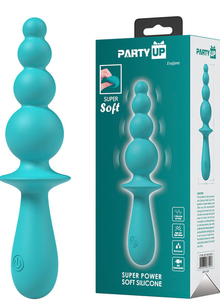 Party Up EVAJANE - Teal - Teal 17.1 cm USB Rechargeable Beaded Vibrator