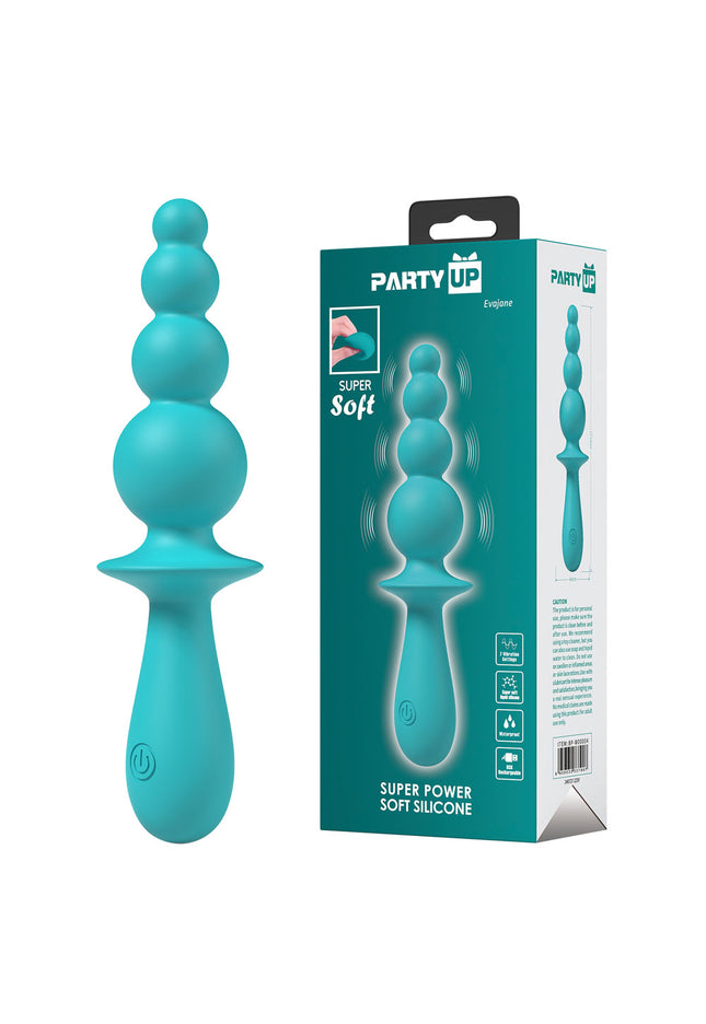 Party Up EVAJANE - Teal - Teal 17.1 cm USB Rechargeable Beaded Vibrator