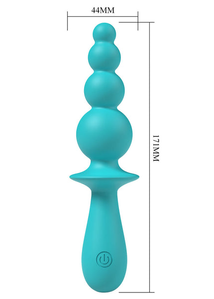 Party Up EVAJANE - Teal - Teal 17.1 cm USB Rechargeable Beaded Vibrator