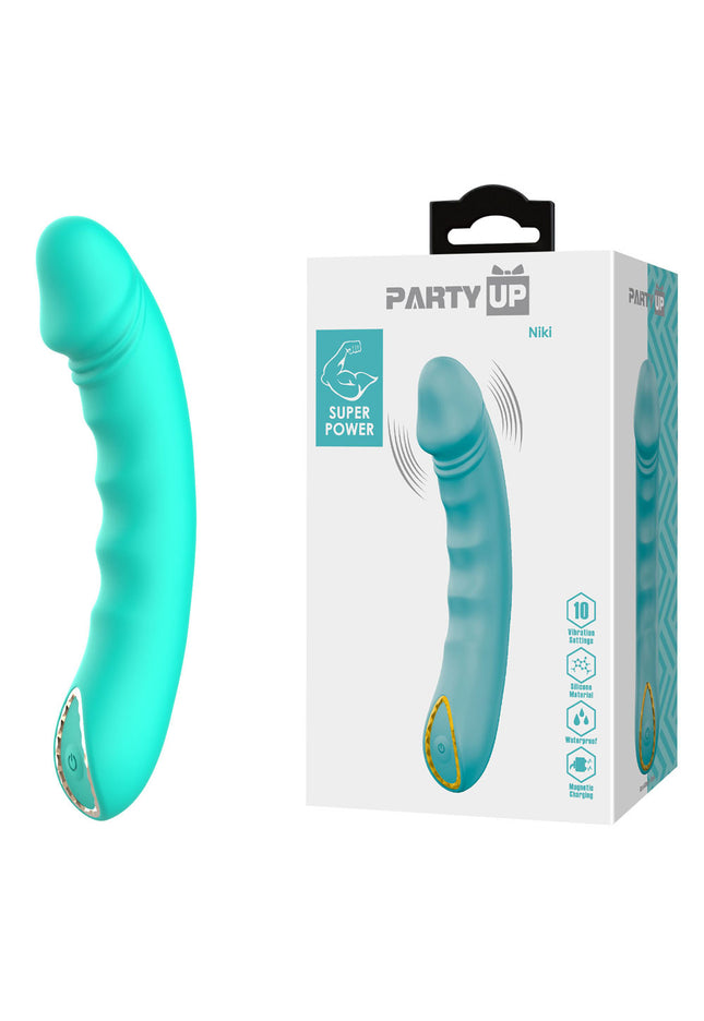 Party Up NIKI - Teal - Teal 15.4 cm USB Rechargeable Vibrator