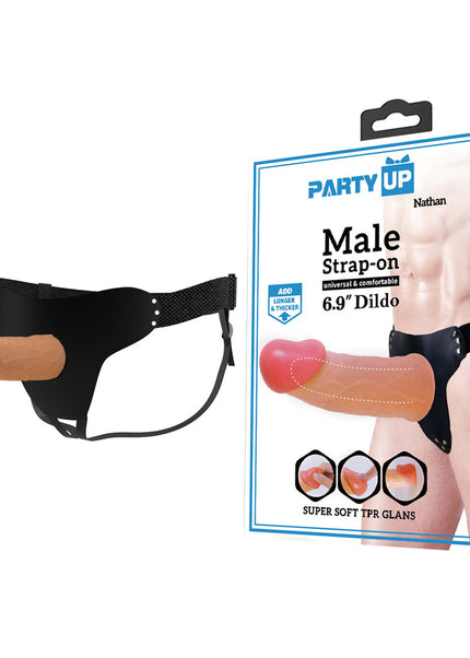 Party Up NATHAN Strap-On - Flesh 17.5 cm Hollow Strap-On