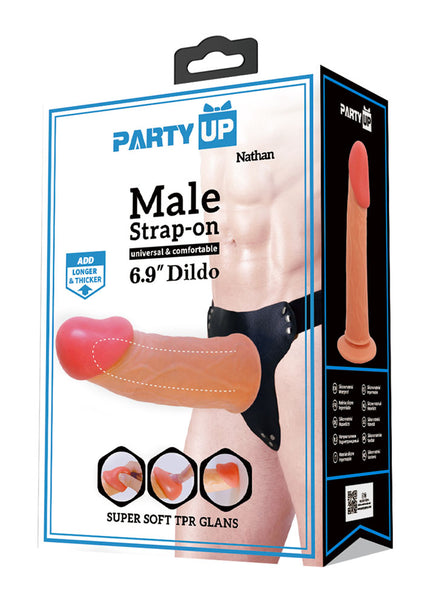 Party Up NATHAN Strap-On - Flesh 17.5 cm Hollow Strap-On