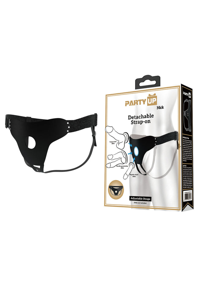 Party Up NICK Strap-On Harness - Black Adjustable Strap-On Harness (No Probe Included)