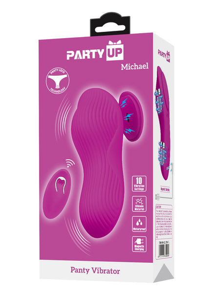 Party Up MICHAEL Panty Vibe - Pink - Pink USB Rechargeable Panty Vibrator with Wireless Remote Control