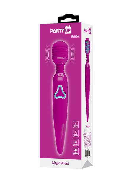 Party Up BRUCE Wand - Pink - Pink 25 cm USB Rechargeable Massage Wand