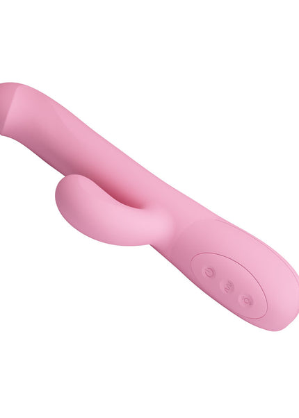 Party Up DEAN Wavy Rotation Vibe - Pink - Pink 23.8 cm USB Rechargeable Rotating Rabbit Vibrator