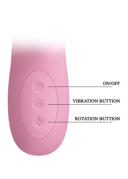 Party Up DEAN Wavy Rotation Vibe - Pink - Pink 23.8 cm USB Rechargeable Rotating Rabbit Vibrator
