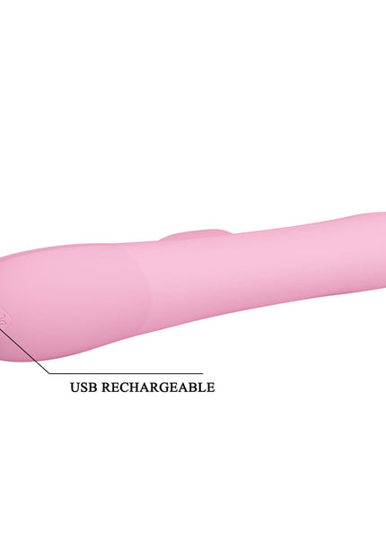 Party Up DEAN Wavy Rotation Vibe - Pink - Pink 23.8 cm USB Rechargeable Rotating Rabbit Vibrator
