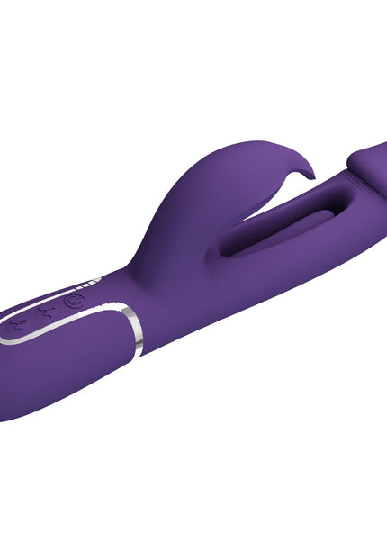 Party Up DAVID Swinging Vibe - Purple - Purple 23.2 cm USB Rechargeable Rabbit Vibrator with Flicking Arm