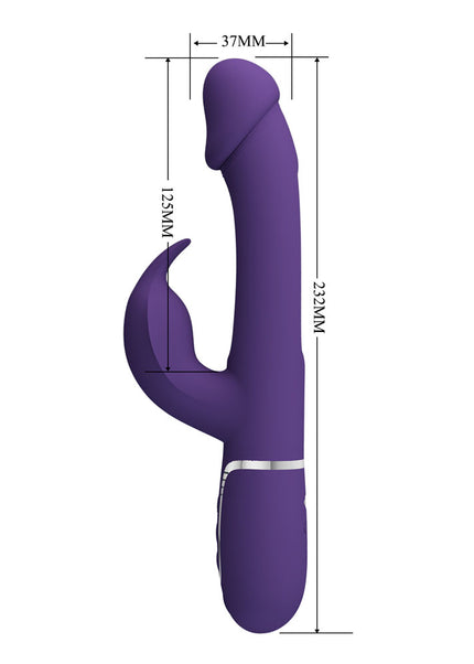 Party Up DAVID Swinging Vibe - Purple - Purple 23.2 cm USB Rechargeable Rabbit Vibrator with Flicking Arm