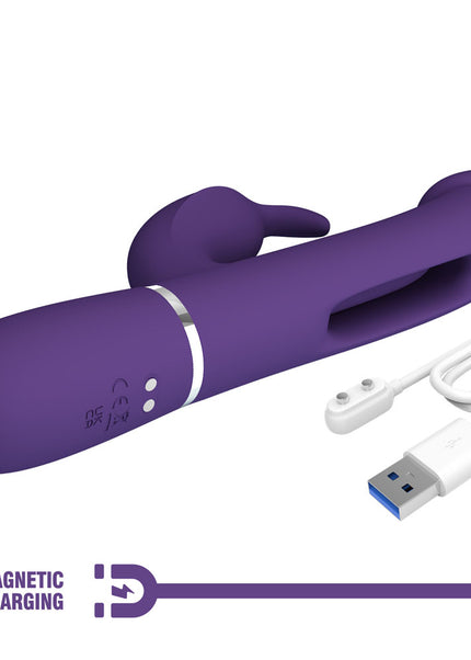 Party Up DAVID Swinging Vibe - Purple - Purple 23.2 cm USB Rechargeable Rabbit Vibrator with Flicking Arm