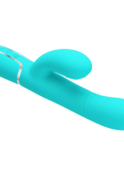 Party Up PAUL Rolling Beads Vibrator - Teal - Teal 22.6 cm USB Rechargeable Thrusting Rabbit Vibrator