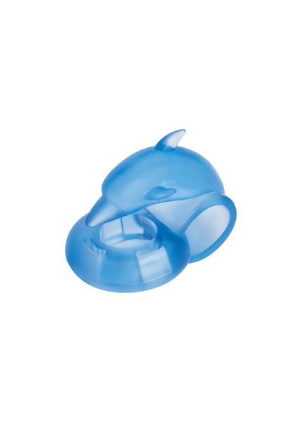 Bodywand Rechargeable Dancing Dolphin Ring - Blue USB Rechargeable Vibrating Cock Ring