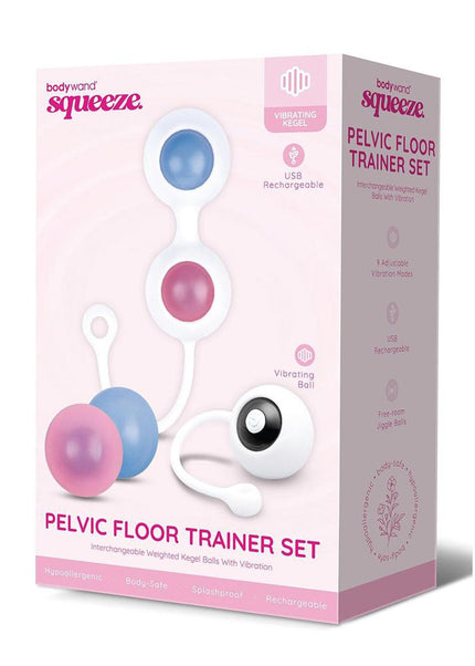 Bodywand Squeeze Pelvic Floor Trainer Set - USB Rechargeable Weighted Vibrating Kegel Set
