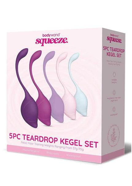 Bodywand Squeeze 5pc Teardrop Kegel Set - Weighted Kegel Set - 5 Piece Kit