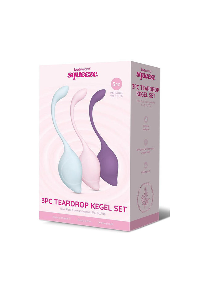 Bodywand Squeeze 3pc Teardrop Kegel Set - Weighted Kegel Set - 3 Piece Kit
