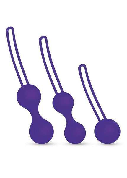 Bodywand Squeeze 3pc Kegel Training Set - Purple Weighted Kegel Ball Set - 3 Piece Kit