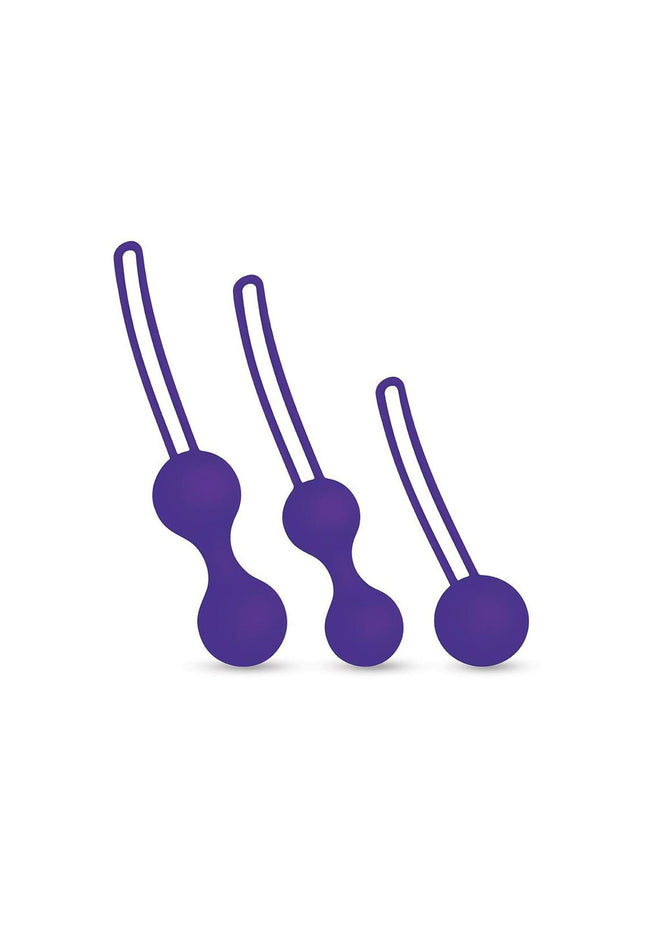 Bodywand Squeeze 3pc Kegel Training Set - Purple Weighted Kegel Ball Set - 3 Piece Kit