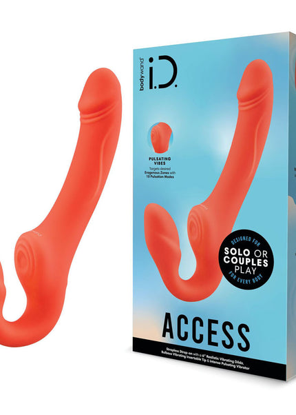 Bodywand ID Access Strapless Strap-On - Orange 15.2 cm USB Rechargeable Strapless Strap-On